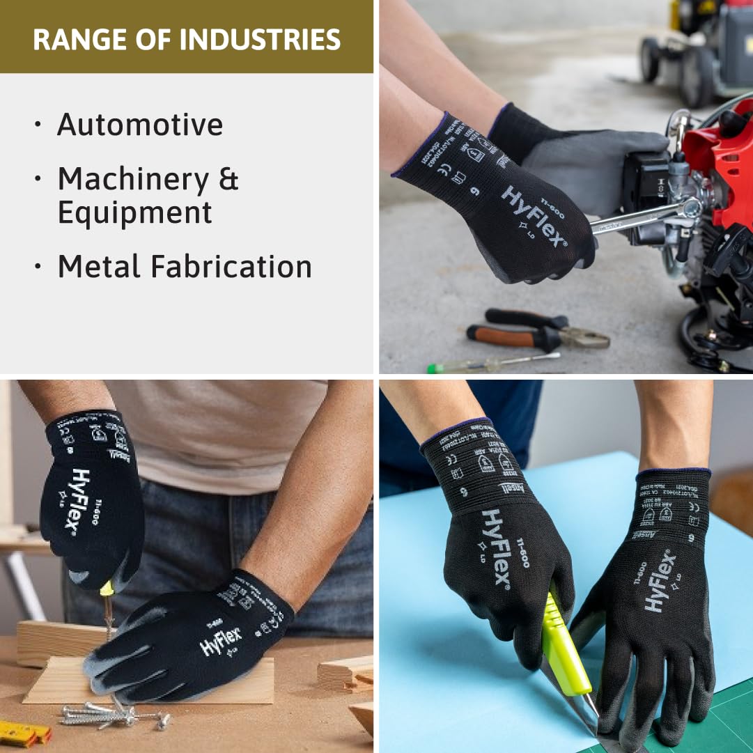 Ansell HyFlex 11-600 palm texture detail enhancing grip and control