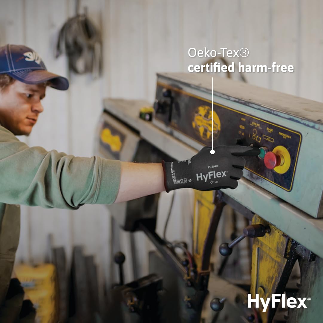 Ansell HyFlex 11-840 silicone-free design prevents contaminant transfer before painting.
