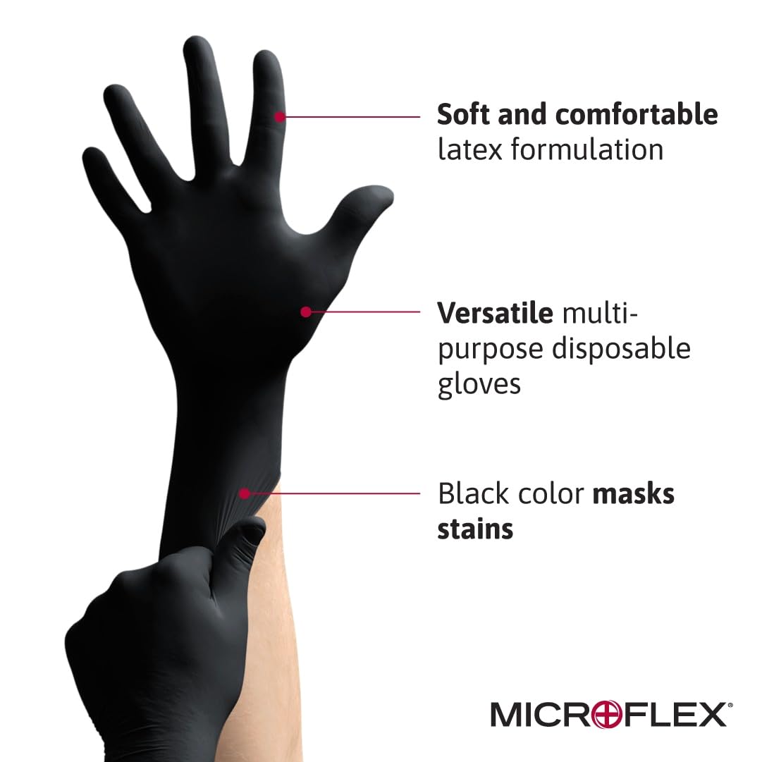 Ansell MICROFLEX Black Dragon BD-100L glove ambidextrous design for versatile handling