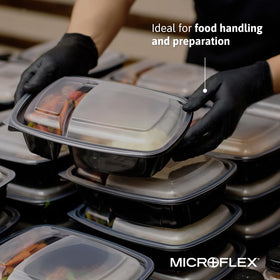 Ansell Microflex MidKnight MK-296 gloves are ambidextrous and sold in a 1,000-glove case.