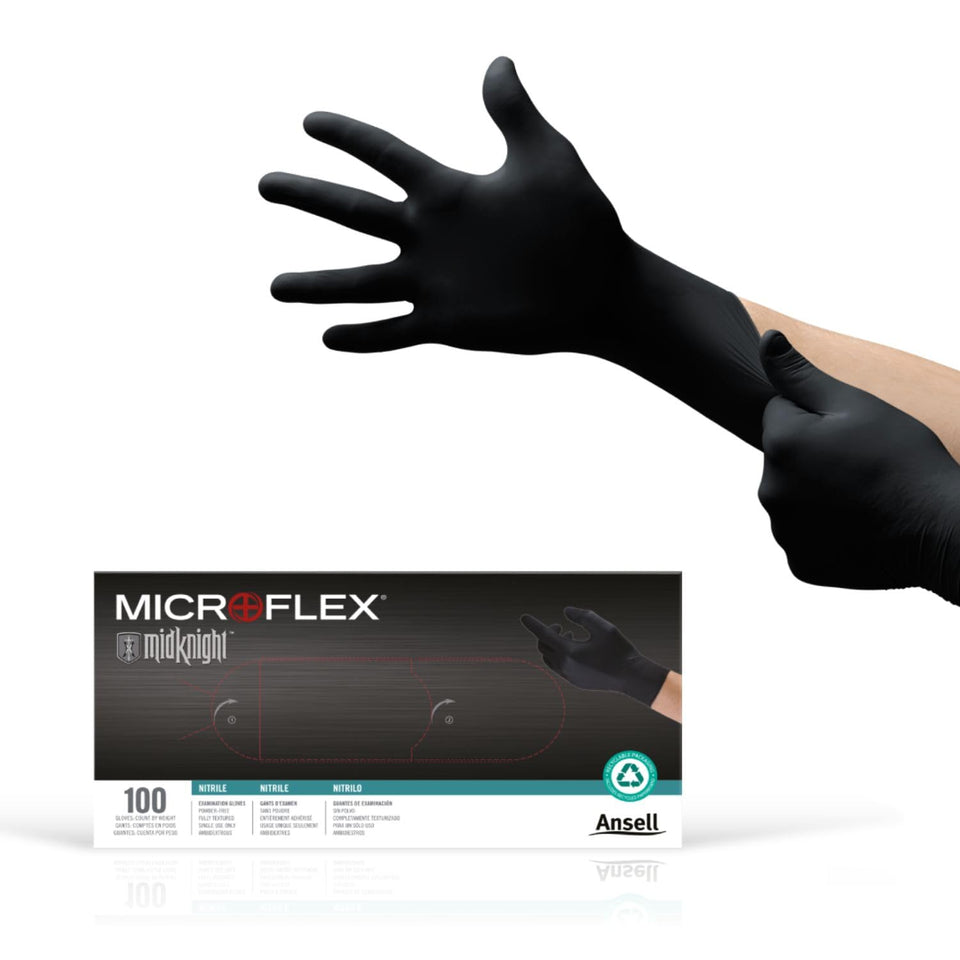 Ansell Microflex MidKnight MK-296 gloves with full texture for better grip in automotive tasks