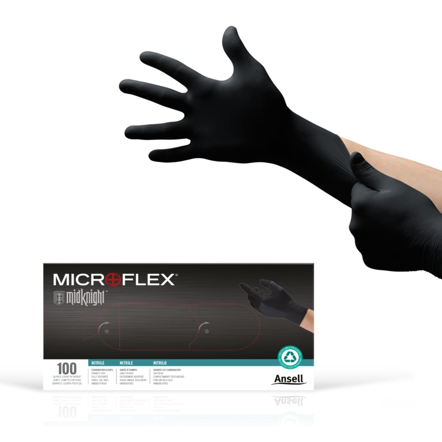 Ansell Microflex MK-296 MidKnight glove with full texture for secure automotive grip
