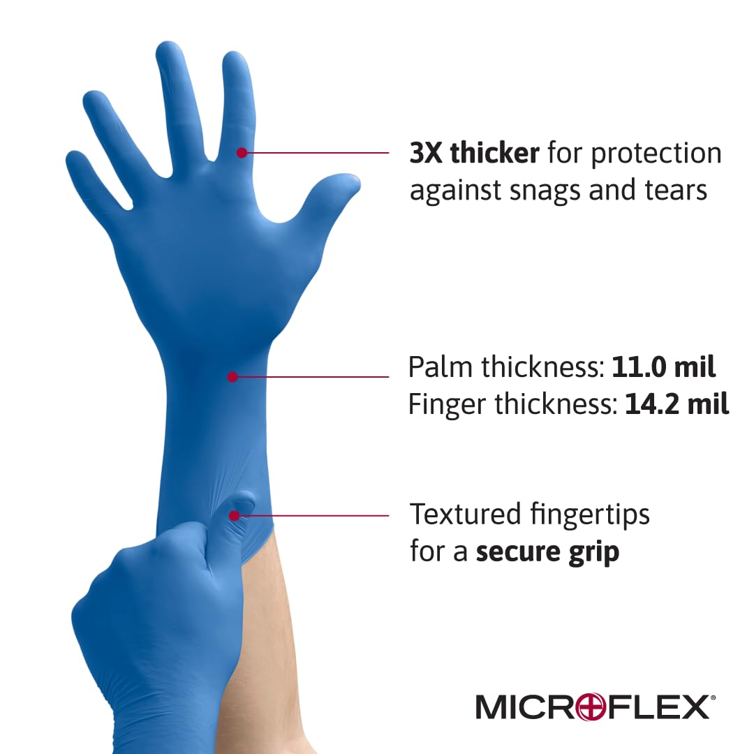 Ansell Microflex SG-375 extended-cuff glove protects wrists during chemical handling