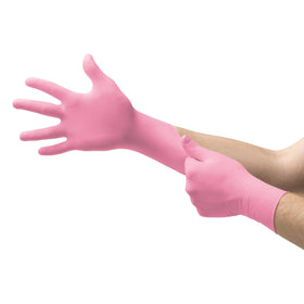 Ansell Perry Microtouch NitraFree gloves with textured fingertips for enhanced grip