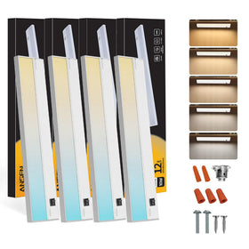 Ansen four-pack under-cabinet lights brighten countertops evenly.