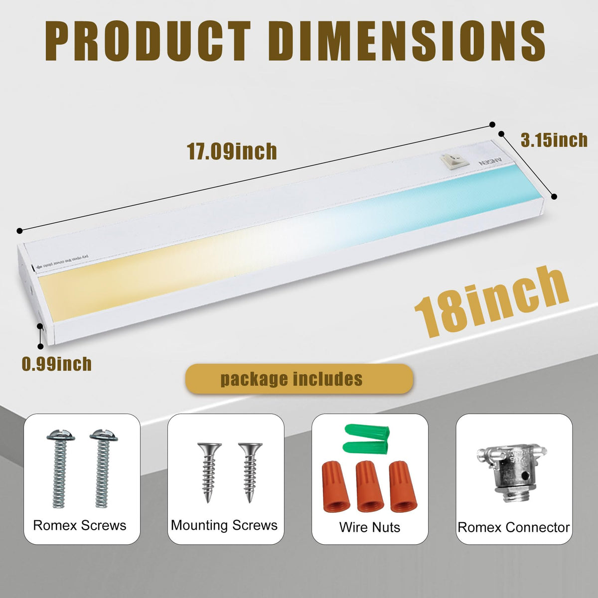 Ambient lighting option with Ansen under-cabinet light for versatile ambience.
