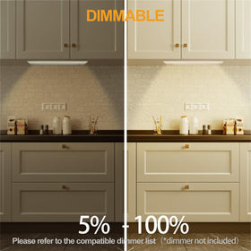 Ansen dimmable 5CCT under-cabinet light adjusting brightness for task lighting.