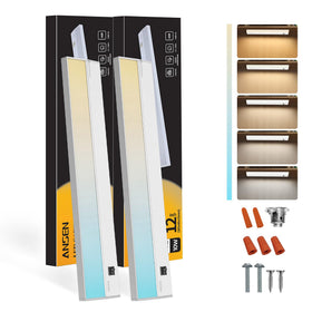 Ansen under-cabinet light 12in 2-pack brightens countertops with even illumination.