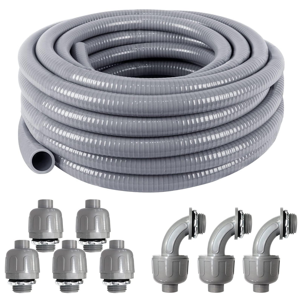 Ansgery 3/4-inch liquid-tight conduit kit overview for durable, weather-ready wiring.