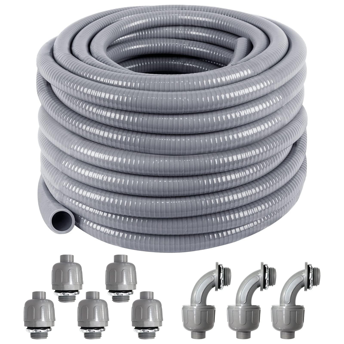 Ansgery liquid-tight conduit 100 ft with fittings for durable outdoor wiring
