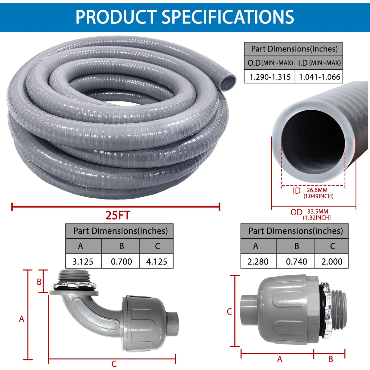 Ansgery liquid-tight joints resist moisture for durable outdoor installs.
