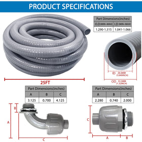 Ansgery liquid-tight joints resist moisture for durable outdoor installs.