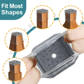 Ansible square chair leg caps reduce chair noise on hard surfaces.