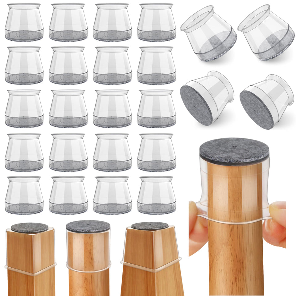 Ansible chair leg protectors round silicone felt, 24-piece set protecting hardwood floors.
