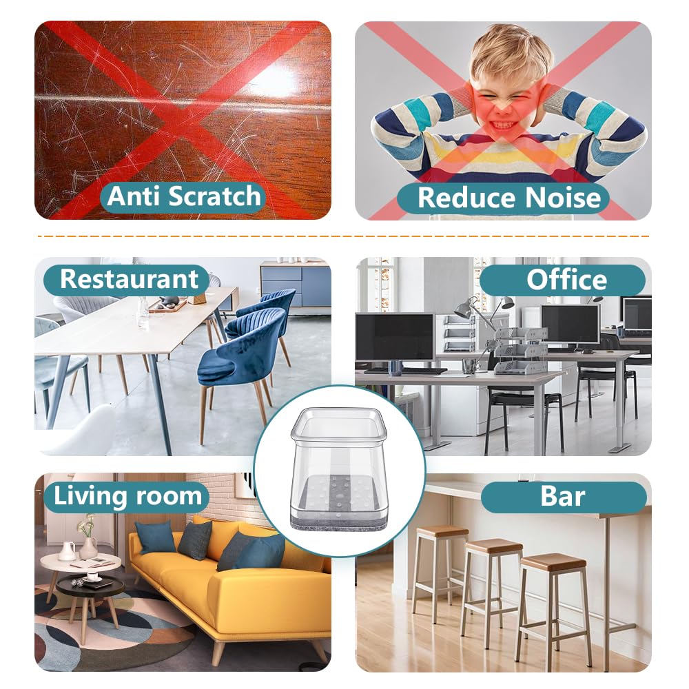 Ansible floor protection for vinyl and tile surfaces with durable silicone felt.
