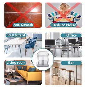 Ansible floor protection for vinyl and tile surfaces with durable silicone felt.