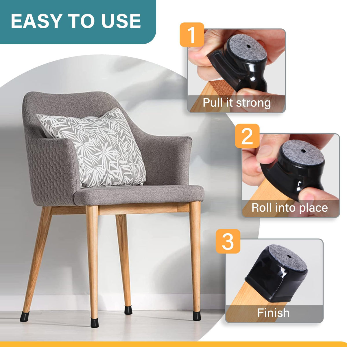 Ansible 24-pack fits various round chairs for dining, kitchen, and terrace.
