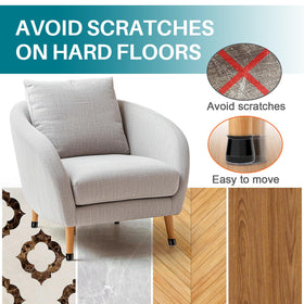 Ansible round chair leg caps fit 15/16 in to 1-5/16 in for quick protection.