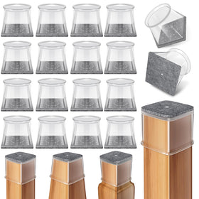 Ansible square chair leg protectors fit 1-1-2 to 1-7-8 inches legs, protecting hardwood floors