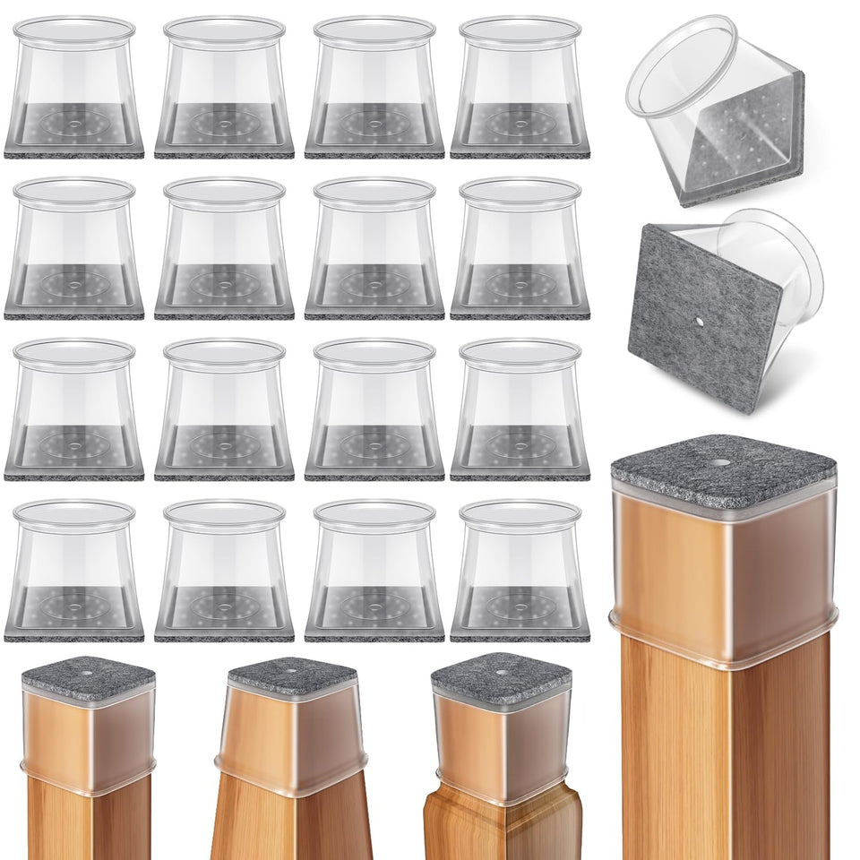 Ansible square chair leg protectors fit 1-1-2 to 1-7-8 inches legs, protecting hardwood floors