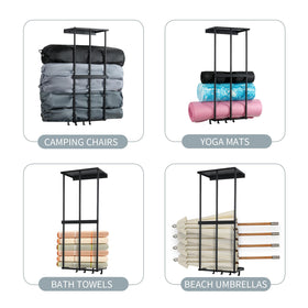 Ansonation large-capacity rack holds multiple camping chairs for easy access
