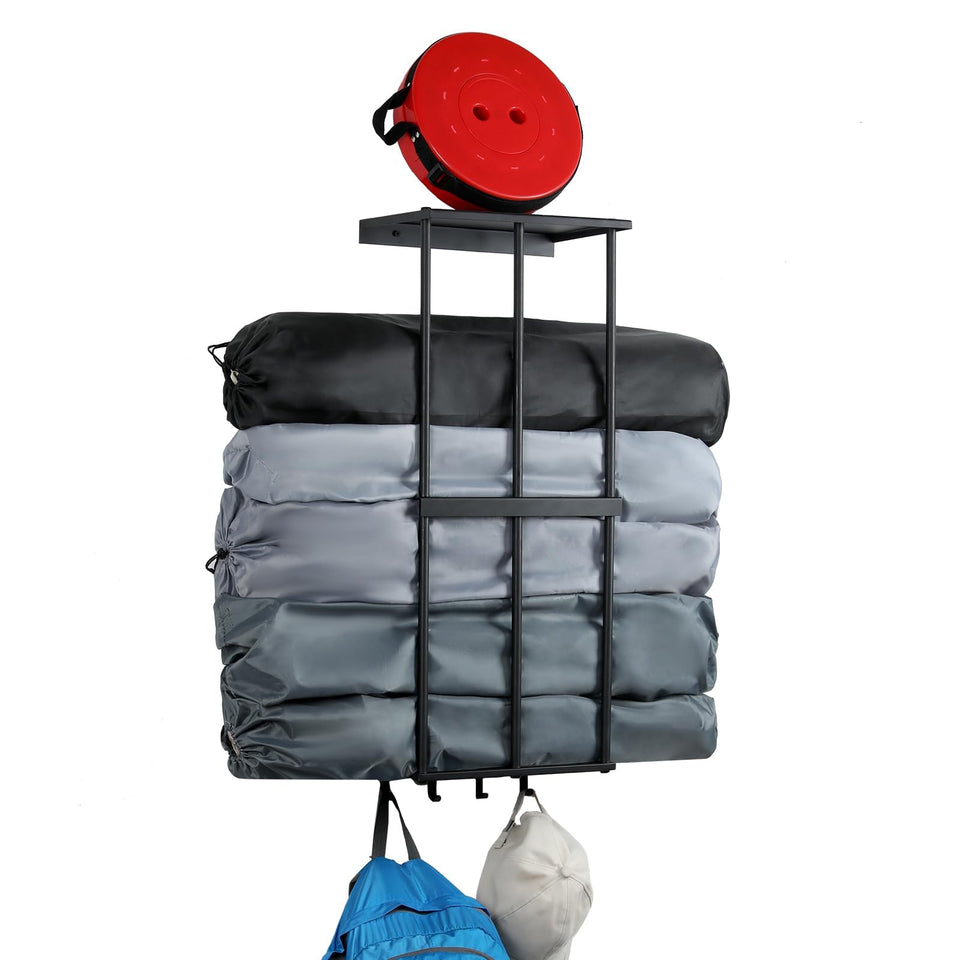 Ansonation wall-mounted chair rack helps keep camping gear neatly organized