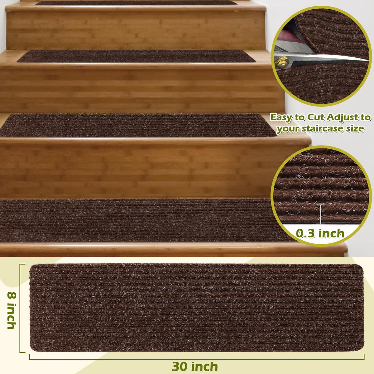 ANTDLE stair treads cushioned anti-fatigue surface for comfortable stair climbs.