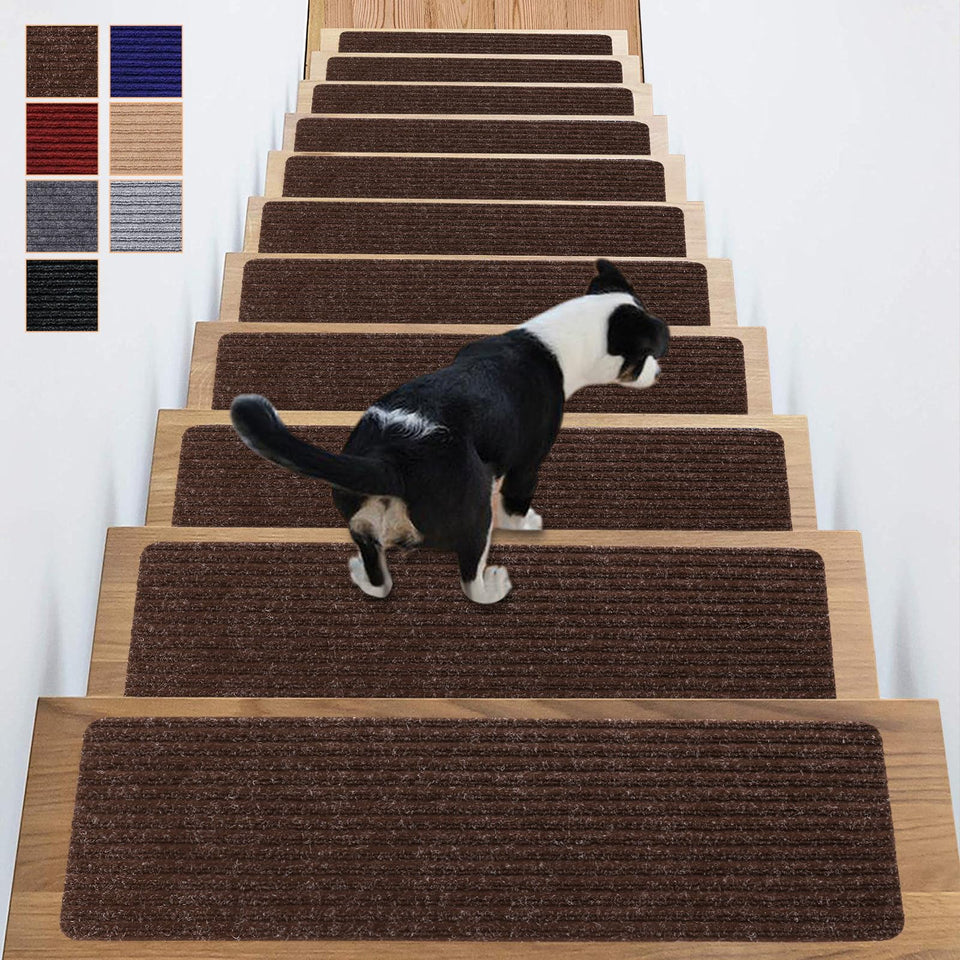 ANTDLE stair treads non-slip top view for safer footing on indoor stairs.