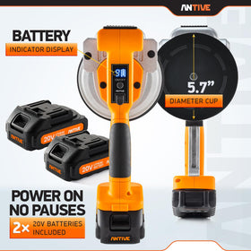 Antive cordless tile vibrator enables flexible positioning for wall and floor applications.