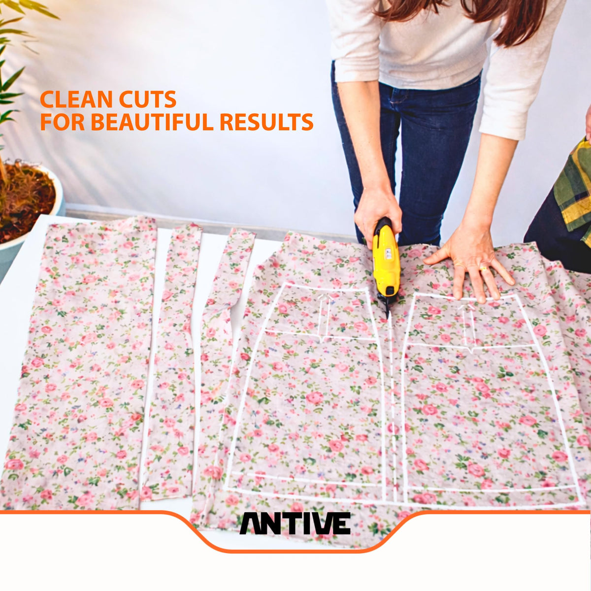 Antive electric scissors ergonomic grip for comfortable extended crafting.