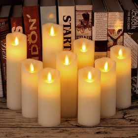 Antizer ivory 5-inch flameless pillar creating warm mood lighting