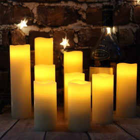 antizer flameless ivory 5-inch pillar candle adds warm light for gatherings