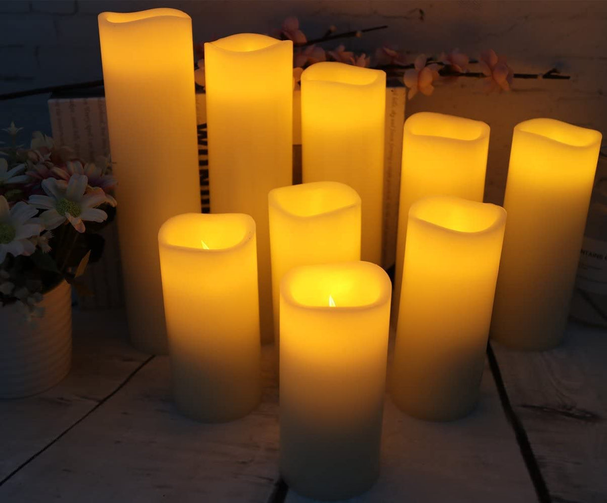 antizer flameless ivory 7-inch pillar candle elegant centerpiece accent