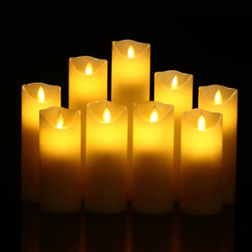 Antizer ivory 8-inch flameless pillar enhances mantel display