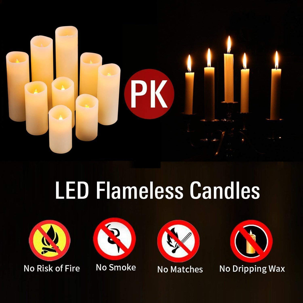 antizer flameless ivory 8-inch pillar candle perfect for long-lasting glow