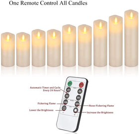 Antizer ivory 9-inch flameless pillar anchors a romantic tablescape