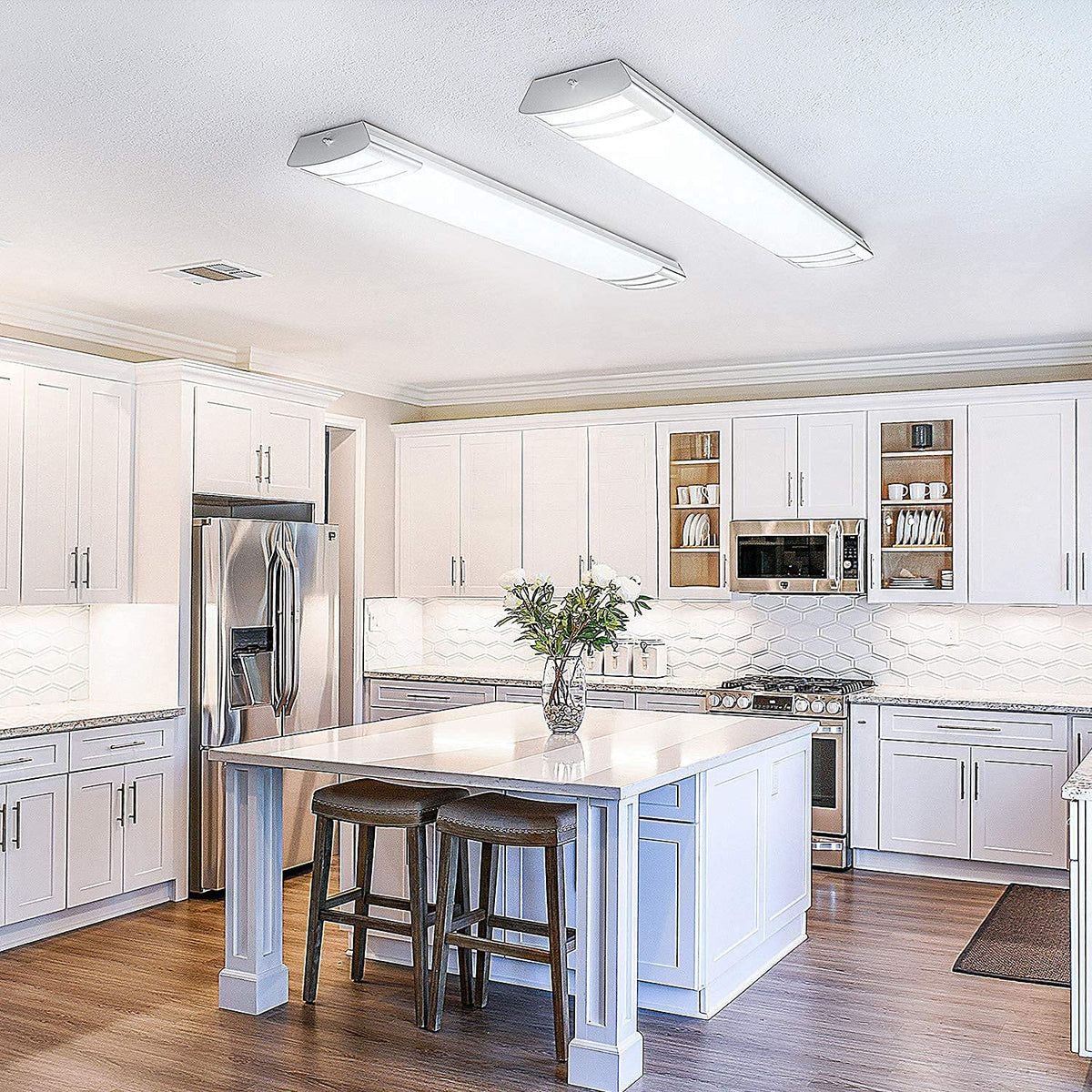 ANTLUX 4ft LED with decorative end caps delivers glare-free illumination.