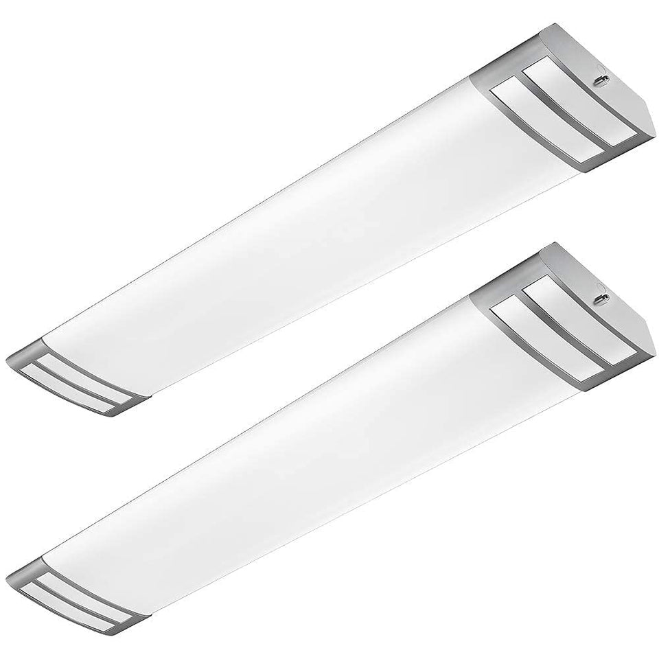 ANTLUX 4ft LED flush-mount light with frosted cover for soft, even kitchen lighting.