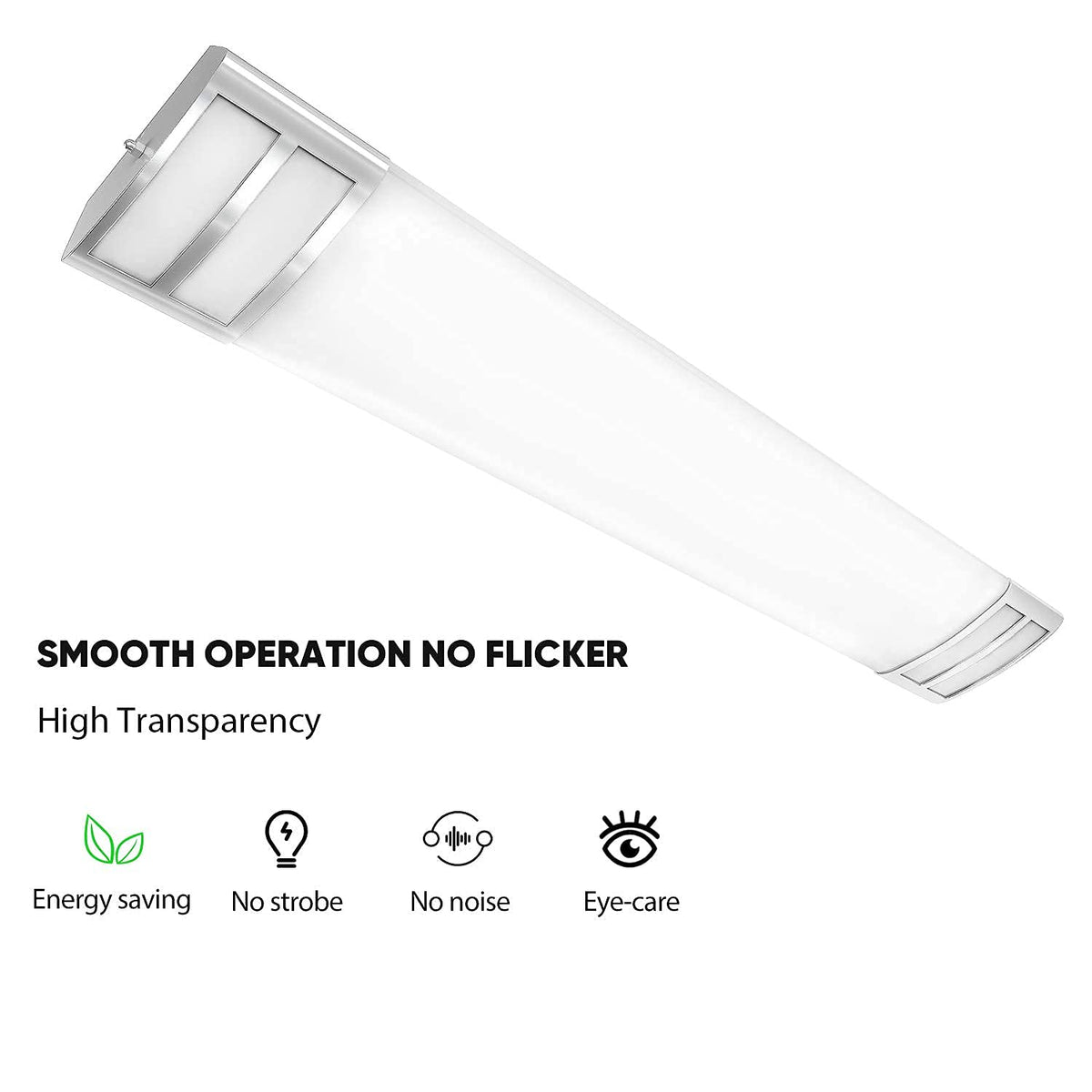 ANTLUX 4ft LED light with frosted diffuser for comfortable, diffused brightness.