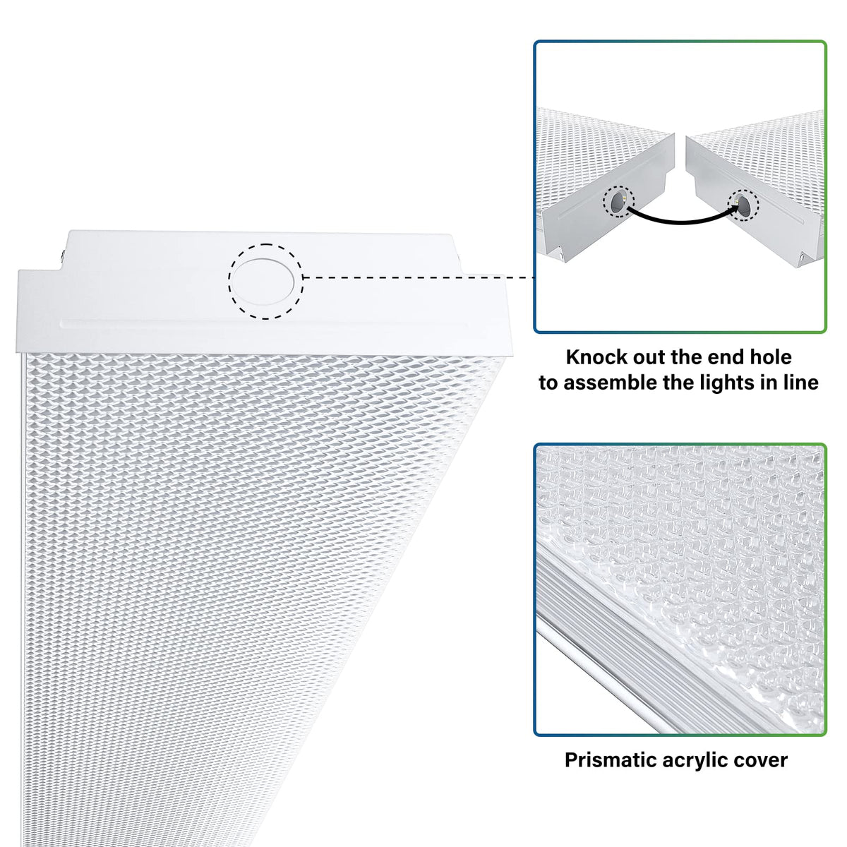 ANTLUX 4FT wraparound light installed in basement with steady illumination.