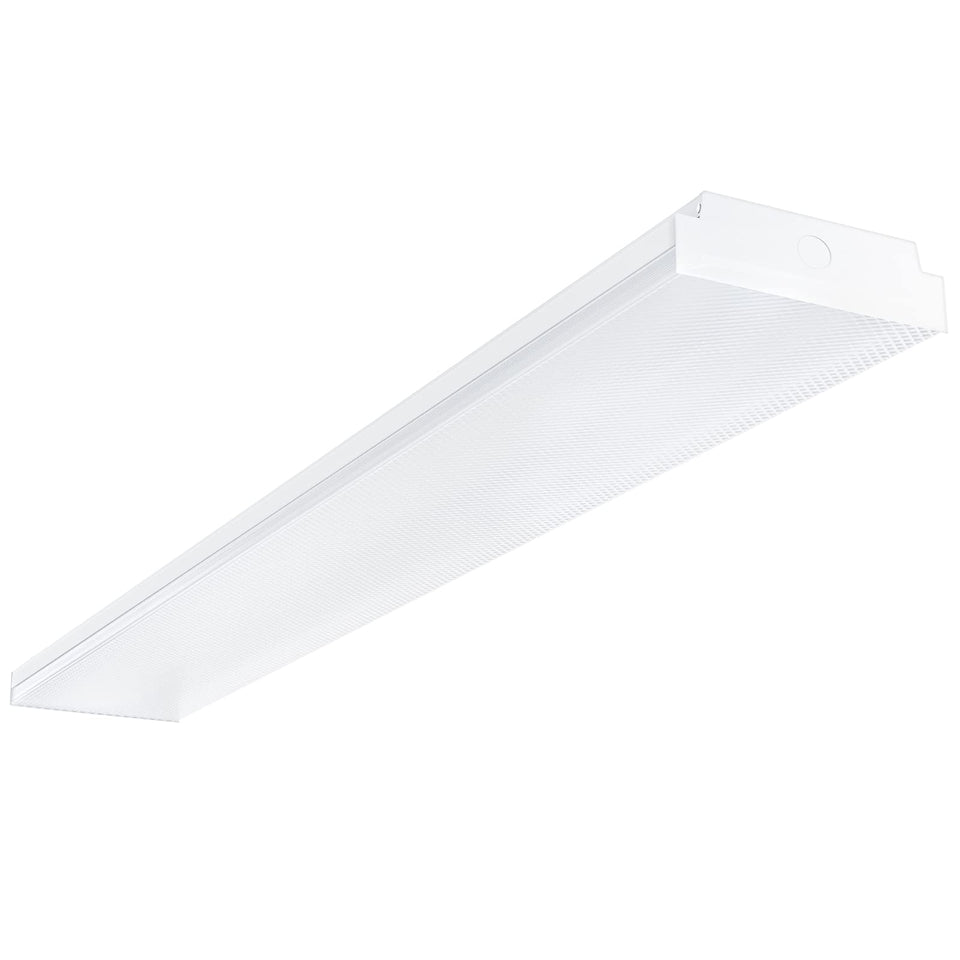 ANTLUX 4ft LED wraparound front view delivering bright, even garage lighting.