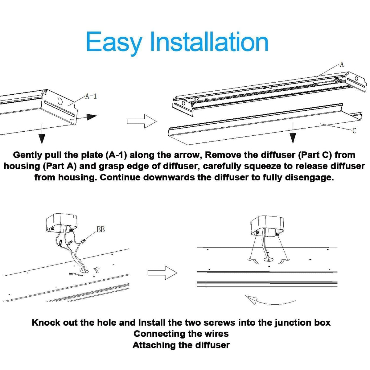 ANTLUX wide-application fixture suits kitchens, closets, and utility rooms with versatile use.