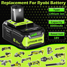 ANTOOLOCKER Ryobi 18V battery LED indicator shows charge level at a glance.