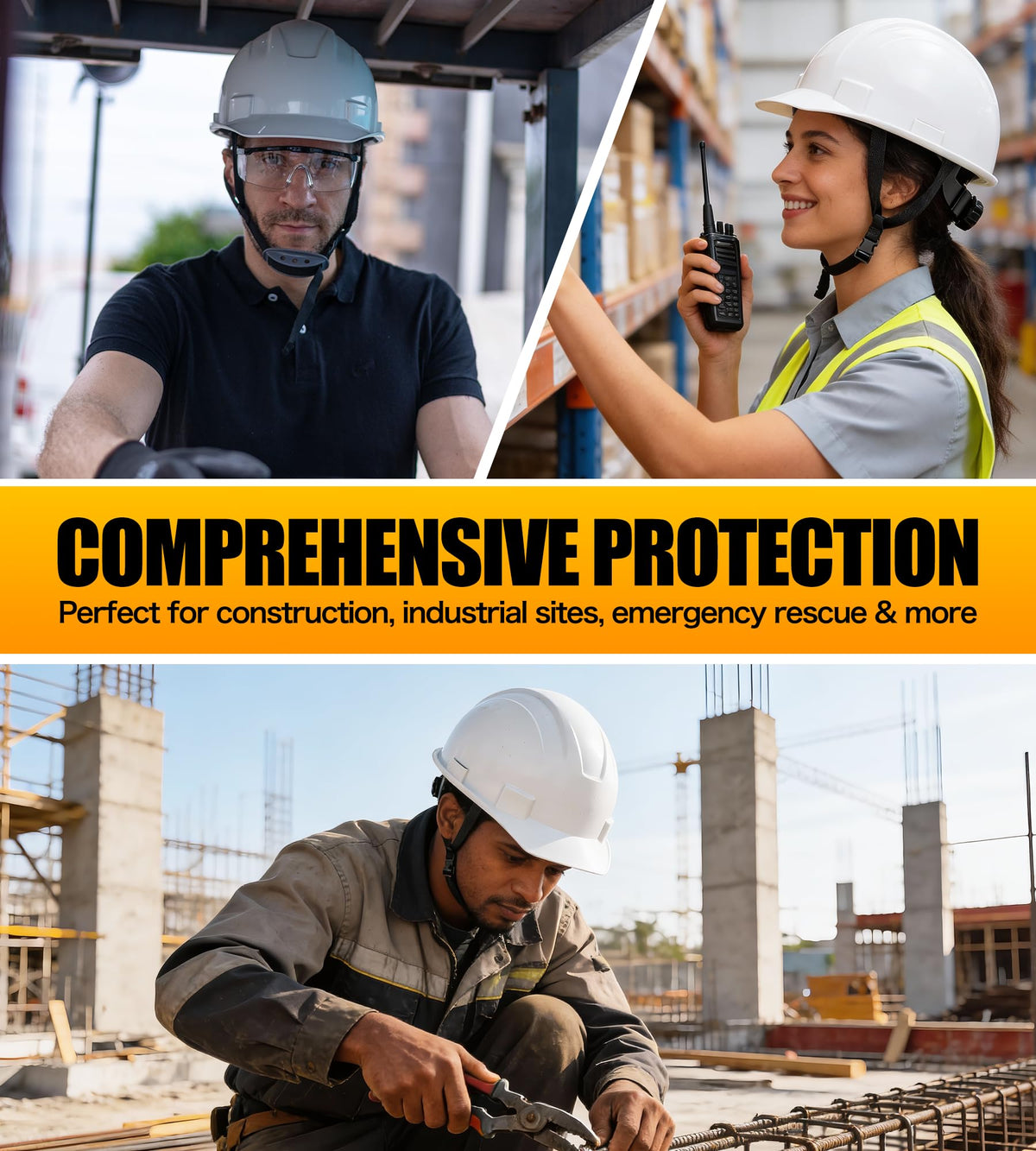 AnTools chin strap and washable sweatband help keep you cool on site.