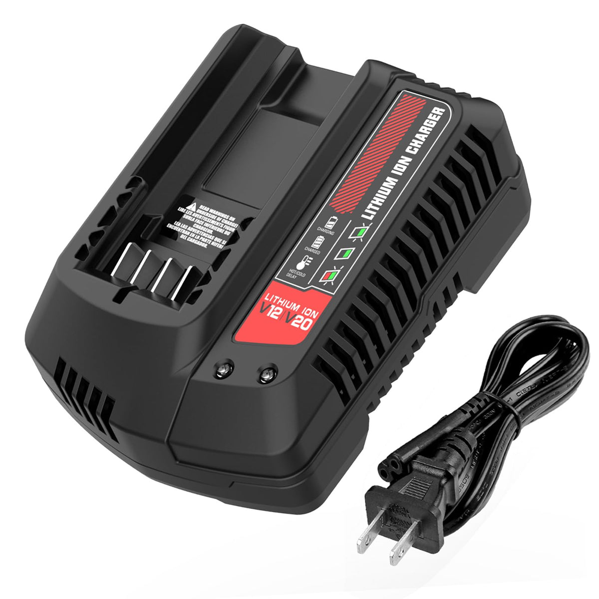 ANTRobut 20V Charger front view showing compact, wall-mountable design for convenience.