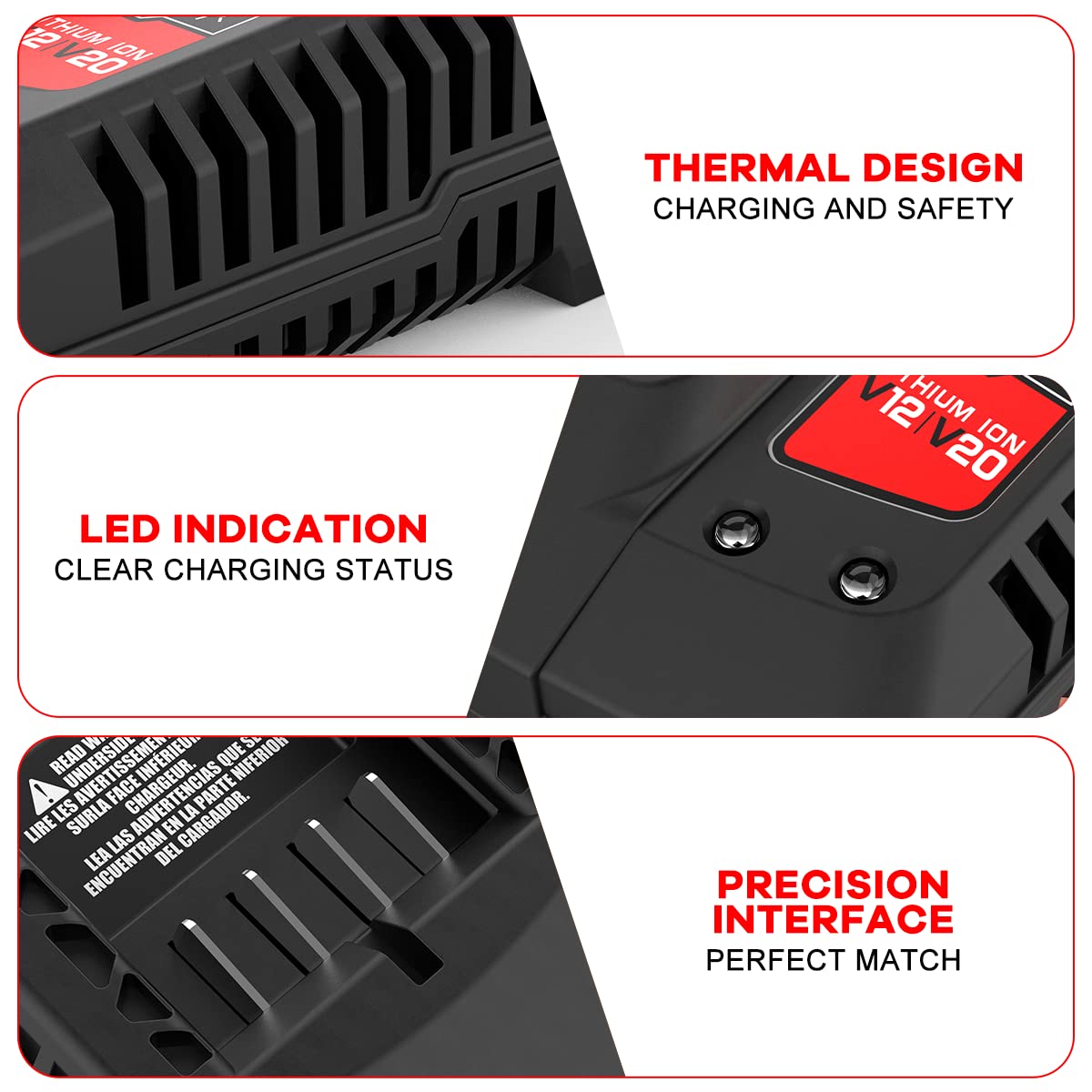 ANTRobut 20V Charger LED indicator enables quick charging status check.