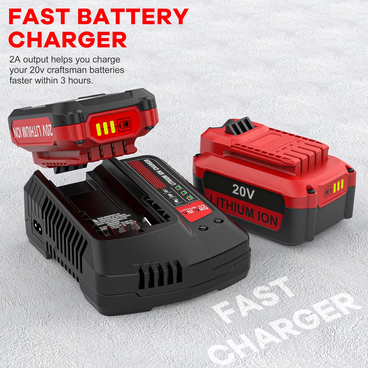 ANTRobut 20V Charger rapid charging for Craftsman V20 batteries.