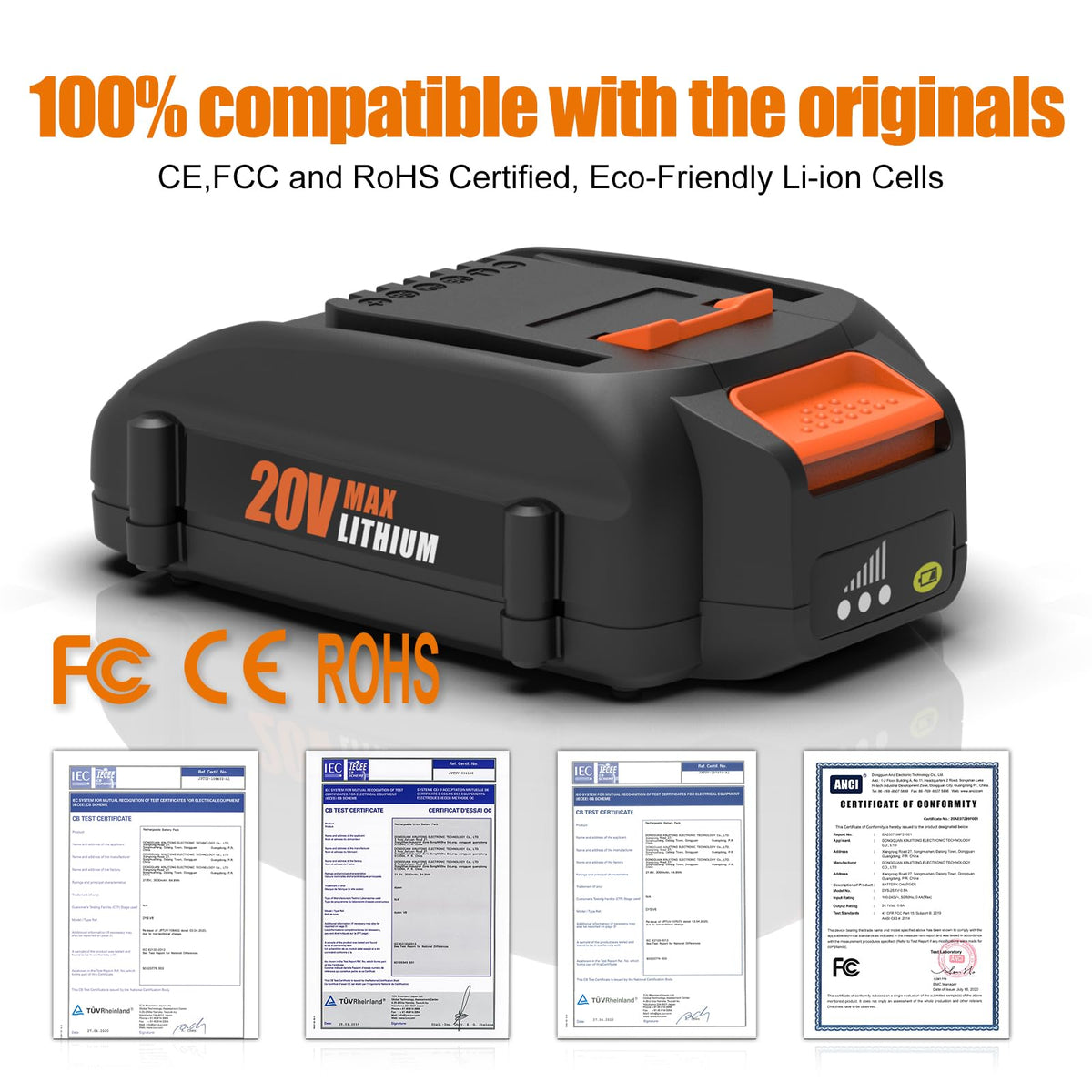 ANTRobut safety-tested battery and charger meeting safety standards