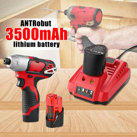 ANTRobut 12V rapid charger with LED indicators for quick recharges.