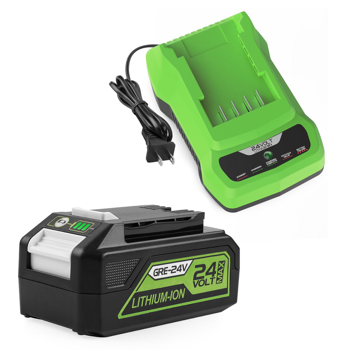 ANTRobut 6500mAh 24V battery powers Greenworks tools with extended runtime.